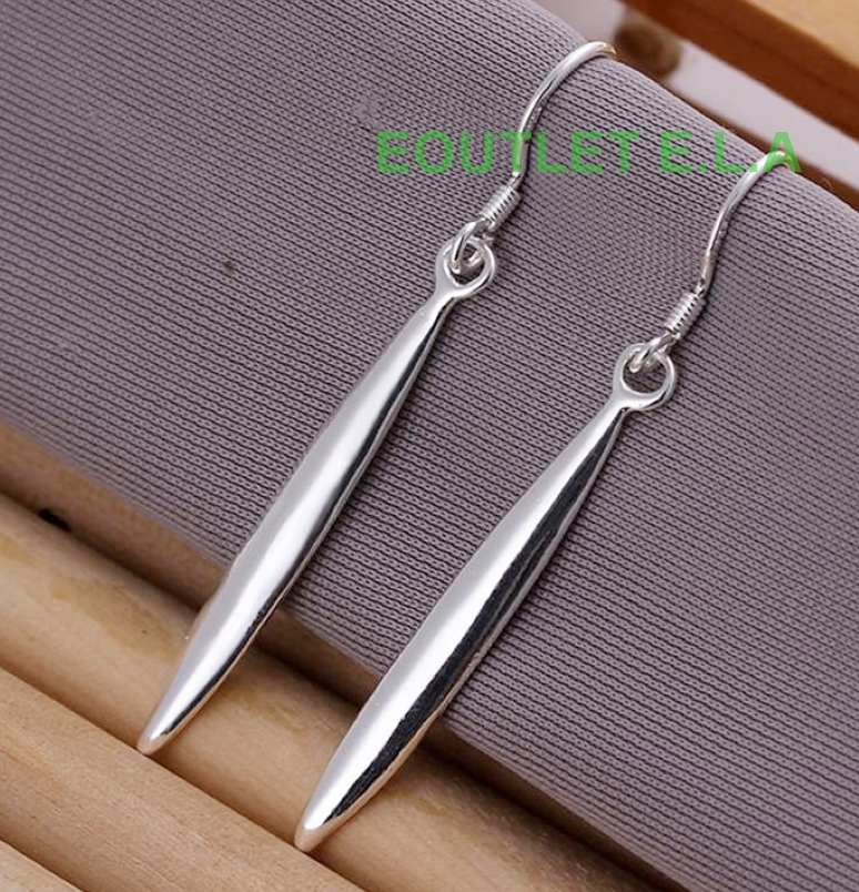 SEXY 47mm FLAT TUBE SILVER DANGLE EARRINGS